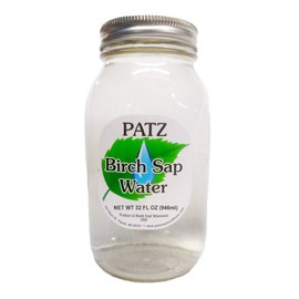 Patz Birch Sap Water 32 Ounce Jar Tapped from Wisconsin Trees for All Natural Hydration