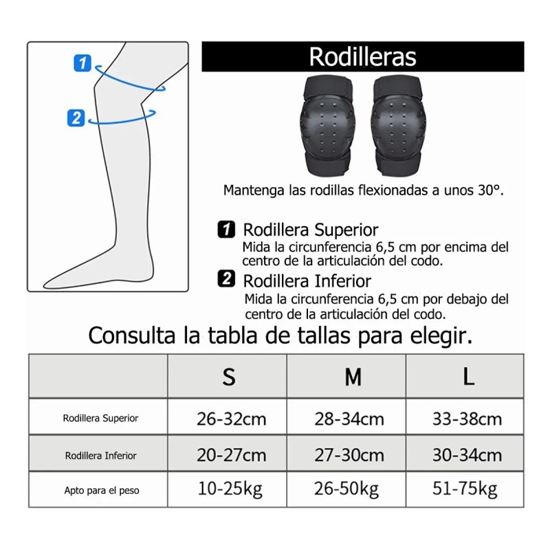 6pcs Rodilleras Coderas Y Muñequeras Protección Para Adulto