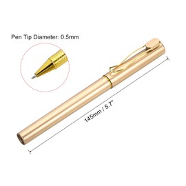 PATIKIL Black Ink Gel Pens, 12 Pack Roller Ball Pens 0.5mm Fine Point Smooth Writing Office Supplies with Gold Cap, Gold Tone