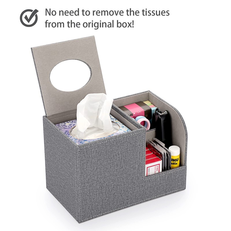 Sumnacon Square Linen Tissue Box Cover - Decorative Cube Tissue