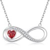 Women's Infinity Heart Necklace, 925 Sterling Silver, Crystal Chains Pendant
