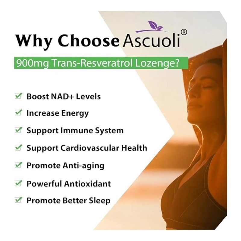 Ascuoli Suplemento De Resveratrol Apoyo Energetico 120 Tabs Sabor Sin