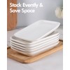 DELLING 8 Inch Rectangular Appetizer Plates, Salad Plates Set, Ceramic