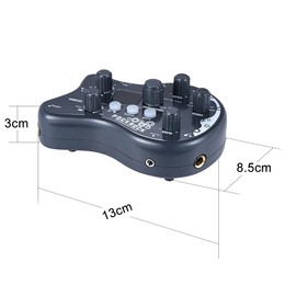 summina Guitar Distortion Pedal Delay Guitar Pedal Portable Guitar Multi-effects Processor Effect Pedal 15 Effect Types 40 Drum Rhythms Tuning Function with Power Adapter (Grey)