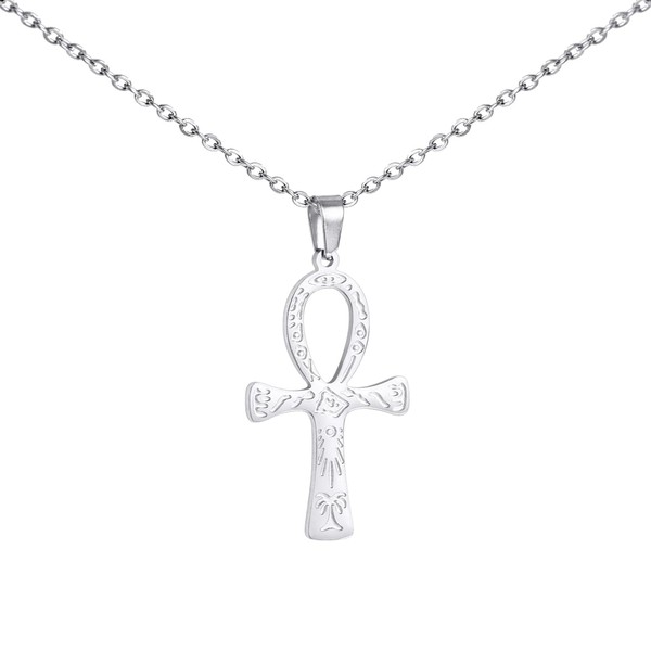 LIKGREAT Ankh Cross Necklace for Women Stainless Steel Ankh Antique