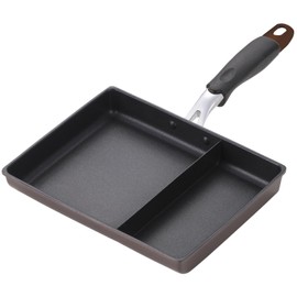 Tamahashi Divider Frying Pan, 73-Split, for Bento, Cooks Two Dishes Simultaneously, Egg Pan for One Egg, Gas Stove and IH Compatible, Dishwasher Safe, Perfect Size for Bread, PFOA Free, Neo Morning