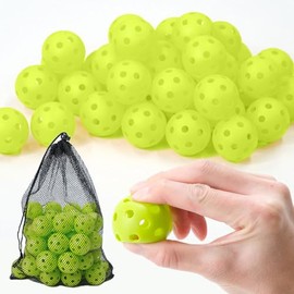 PFBALL-4250 BBCH Baseball Practice Mini Perforated Balls, 1.7 inches (42 mm), Includes Exclusive Mesh Bag, 50 Pieces, Slotted Balls, Lightweight, Soft, Won't Fly, Crack Resistant, Hitting Batting