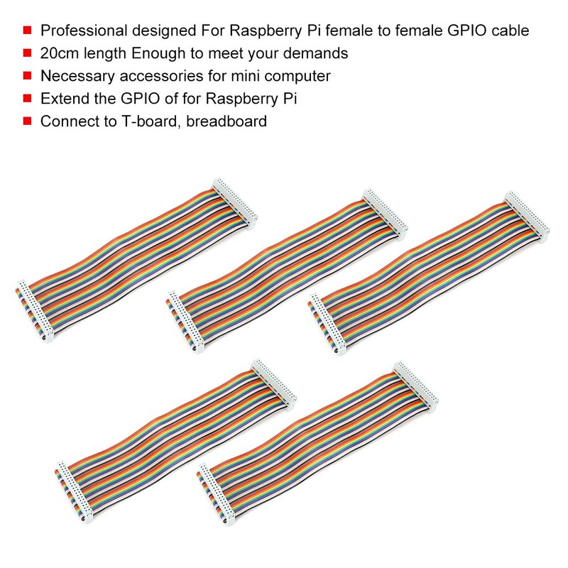 T opiky 5 Piece GPIO Cable for 40 Pin Ribbon