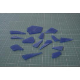 Handmade Cobalt Blue Machine Tumbled Frosted Glass Pieces, Mosaic Art Supplies,