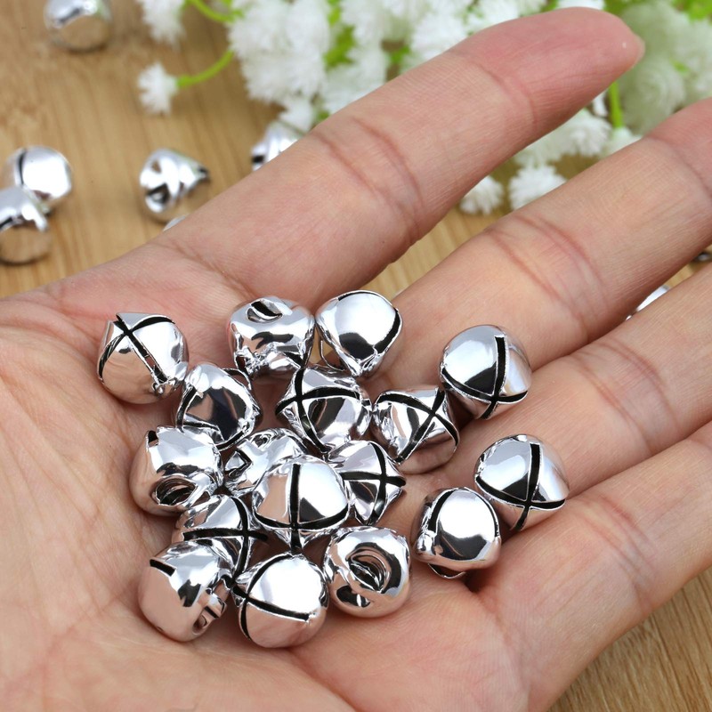 Naler Pack of 120 bells, silver metal bells for gift