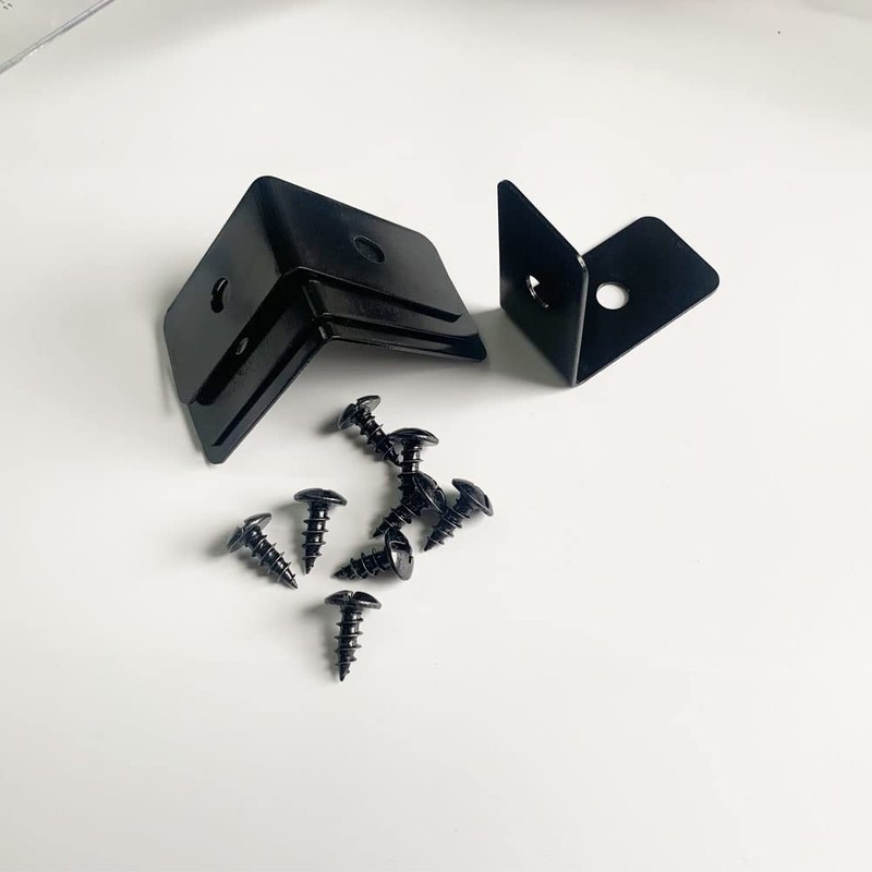 Sutfmwe 4 Pcs Black Metal Corner Protector, Decorative Right Angle