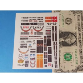 Donna's Cut & Peel Self Adhesive STICKERS 1:32 NASCAR MOPAR DODGE CHARGER HEMI POWER