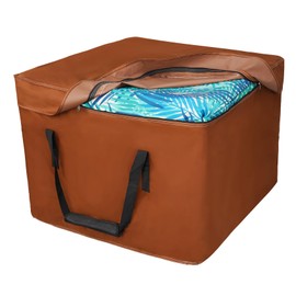 NettyPro Outdoor Patio Cushion Storage Bags 32 x 32 x 24 inch Water-Resistant Heavy Duty Small Storage Bag for Cushions, Brown