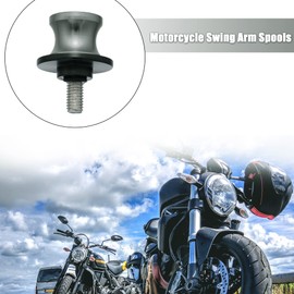 X AUTOHAUX 2pcs 8mm Motorcycle Rear Stand Swing Arm Spool Sliders Titanium Tone