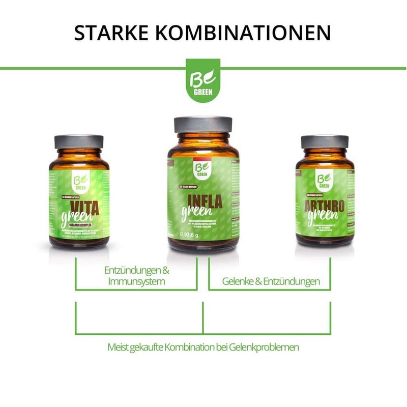 BeGreen Infla Green with Organic Turmeric Capsules with MSM, Ginger,