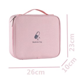 Linsiter Large First Aid Bag Empty, Portable Travel Pill Bag Double Zipper First Aid Pouch with Handle for Family Outdoors Hiking Camping Car Office Workplace (Pink)