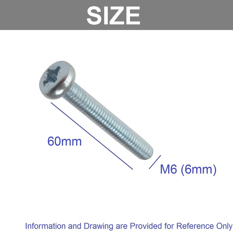 TERF® M6 X 60mm Pozi Pan Machine Screws M6 (6mm)