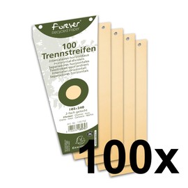 Exacompta - Ref 13575E - Forever Collection - Recycled Punched Card Dividers - 105 x 240mm, Pre-Punched for Folders or Files, Plain Recycled 180gsm Card - Buff (100 Pack)
