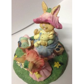 Unbranded Easter Scene Figurine, Bunnies in Spring, New