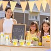 Whaline 100Pcs Lemon Disposable Plastic Cups with Lids and Straws