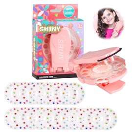 SRJQXH Pink Hair Styler, Diamond Hair Machine Contains 360 Diamonds, with Handle Hair Braider, Easy to Use, 24 Pieces Interchangeable Diamond Stickers, DIY Creative Hair Decoration