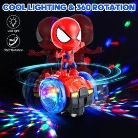 Spider Robot Toys Car for Boys, Baby Toys 12-18 Months with Colorful Flashing Lights & Musi, Fun Birthday Gifts for 1 2 3 Year Old Boy Girl Gifts for 12 Months+ (PHc)