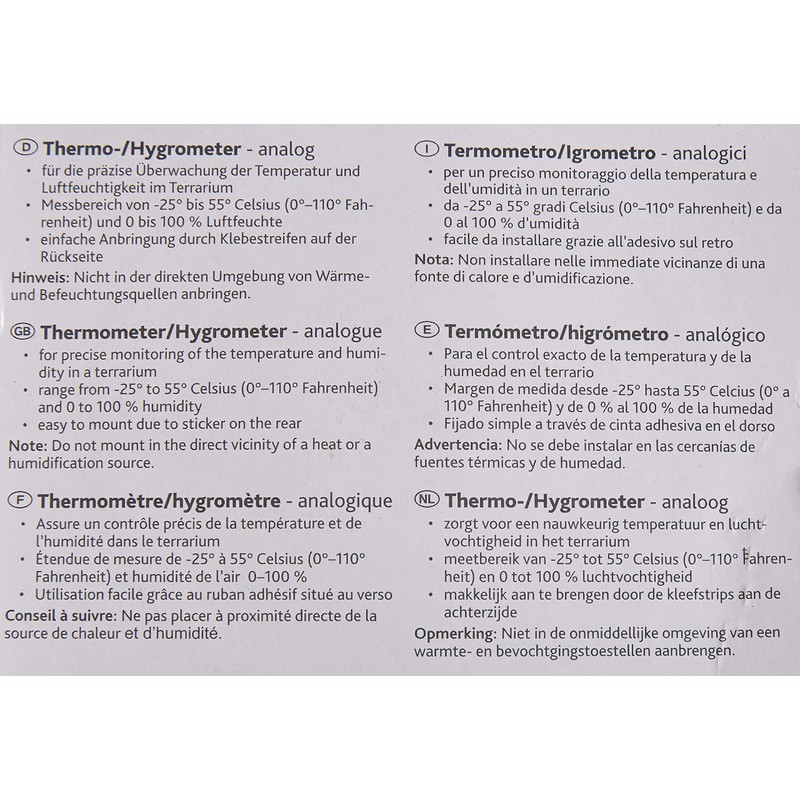 Trixie 76113 Analogue Thermo/Hygrometer, Diameter: 7.5 cm