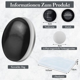 10 Pieces Magnetic for Curtains, VEGCOO Shower Curtain Weights, Strong Tablecloths, Shower Curtain Weights, Shower Curtain, Magnet, Shower Curtain with Magnet (Black)