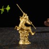 Chinese Brass Monkey King Figurine Sun Wukong Statue Housewarming Congratulatory