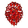 Red Brooch for Women Vintage Rhinestone Large Statement Brooch Pin