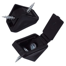 (Pack of 20 pcs) Black Shelf Brackets 20 x 20 mm, Furniture Corner Joints, 90 Degree Plastic Corner Brace Joint, Right Angle, Screws Included (20, Black)