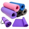 NBR 10mm Thick Yoga Mat - Exercise, Pilates, Fitness, Home Training Standard (61cm)/10mm + Strap/Purple