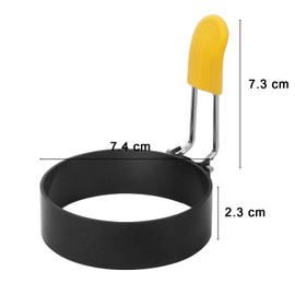 Bestevery Pack of 4 Stainless Steel Non-Stick Egg Rings, Ideal as Fried Egg Moulds, Non-Stick Pancake Mould, Egg Mould, Folding Handle Fried Egg Mould, Fried Egg Moulds for the Pan