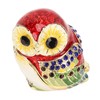 Metal Trinket Box Owl Shape Shiny Exquisite Zinc Alloy Jewelry