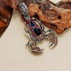 KINMOT Steampunk Silver-tone Red Blue Crystal Scorpion Brooch with Bend