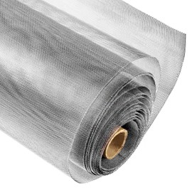 FCSOTSPS Window Screen Replacement,47IN x 16FT 304 Stainless Steel Mesh Window Screen Roll,Silver Metal Woven Wire Mesh Screen for Window, Door, Patio,Pet (22 Mesh)