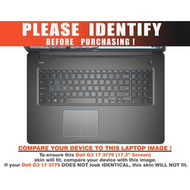 Decalrus - Protective Decal for Dell G3 17 3779 (17.3" Screen) Laptop Black Carbon Fiber Skin case Cover wrap CFdellG317_3779Black