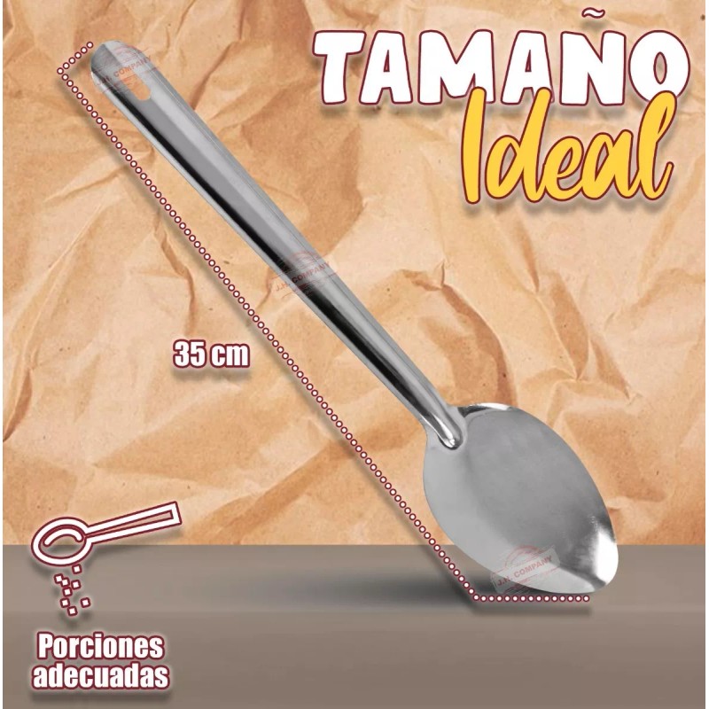 J.H. Company Set 2 Pcs Cucharon Acero Inoxidable Cuchara Cocina