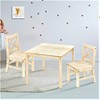 eHemco Solid Hard Wood Kids Table and Chair Set (2