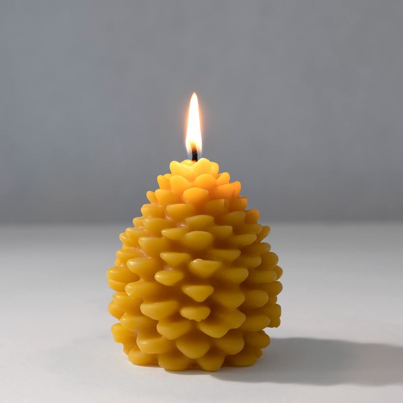 The Beeswax Co Pinecone Beeswax Candle - Natural Honey Scented
