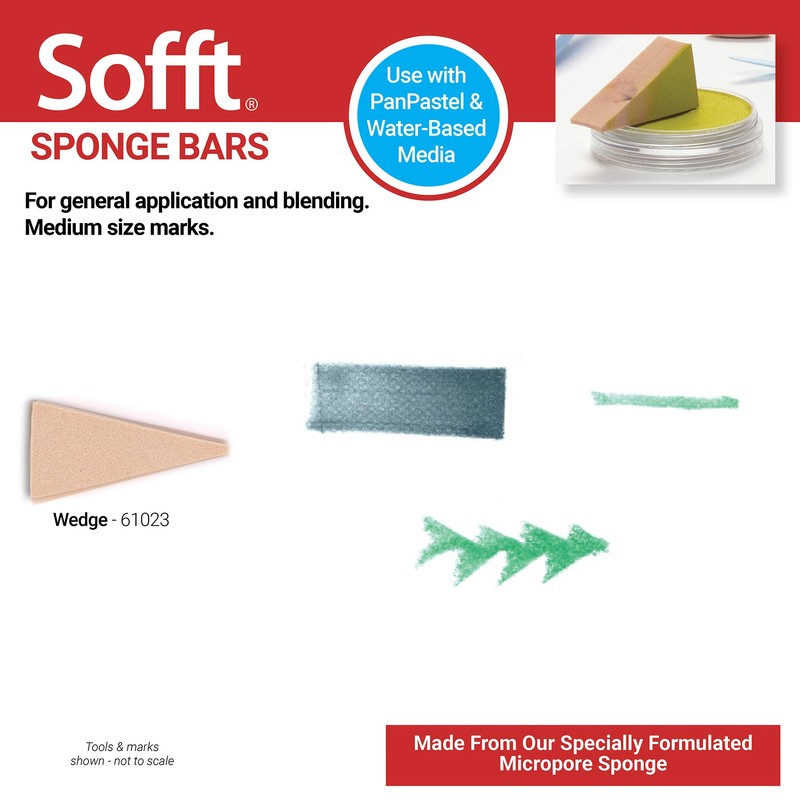 PanPastel Sofft Tool 61023 Sponge Bar Oval Pack of 3