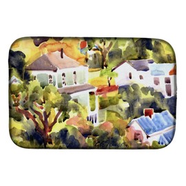 Caroline's Treasures 6046DDM Houses Dish Drying Mat Absorbent Dish Drying Mat Pad for Kitchen Counter Dish Drainer Mat for Countertop, 14 x 21", Multicolor