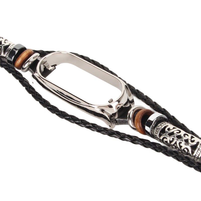 Leather Strap for Xiaomi 7 NFC Bracelet Metal Buckle Ethnic
