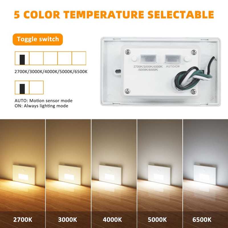 Stair Lights Motion Sensor Indoor Outdoor, 5CCT Dimmable LED Step