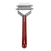 Pet Dematting Comb 2 Rows Stainless Steel Blades Wooden Handle