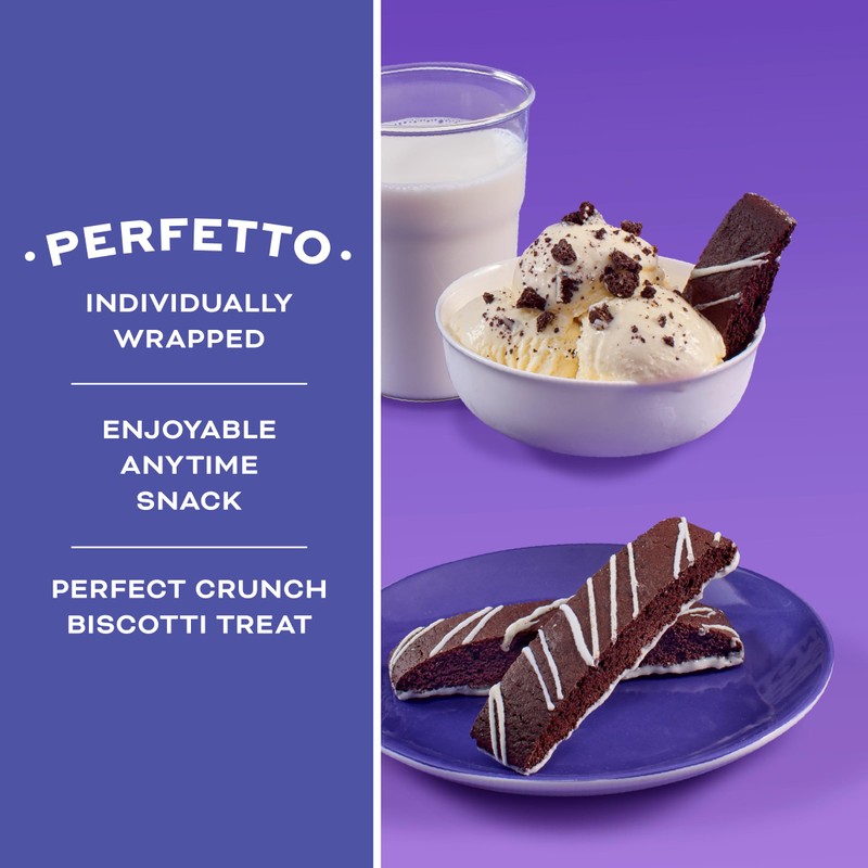 Nonni's Cookies & Crème Biscotti, Rich Dark Cocoa Cookie with