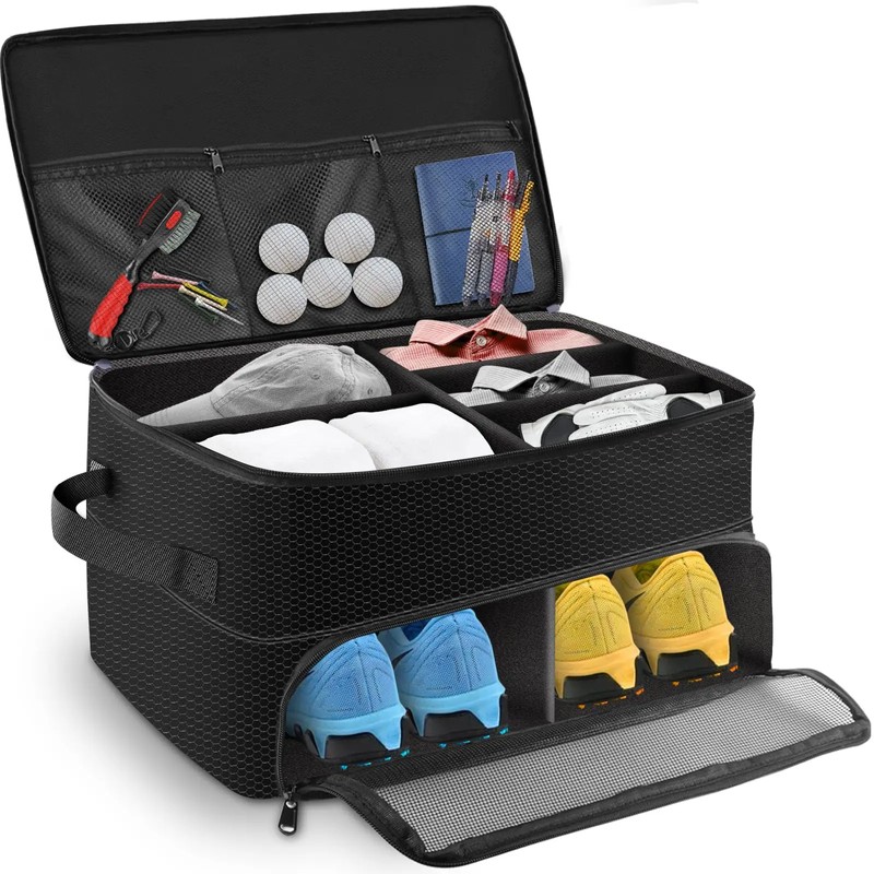 Golf Trunk Organizer for Shoes and Accessories – Waterproof 2-Layer