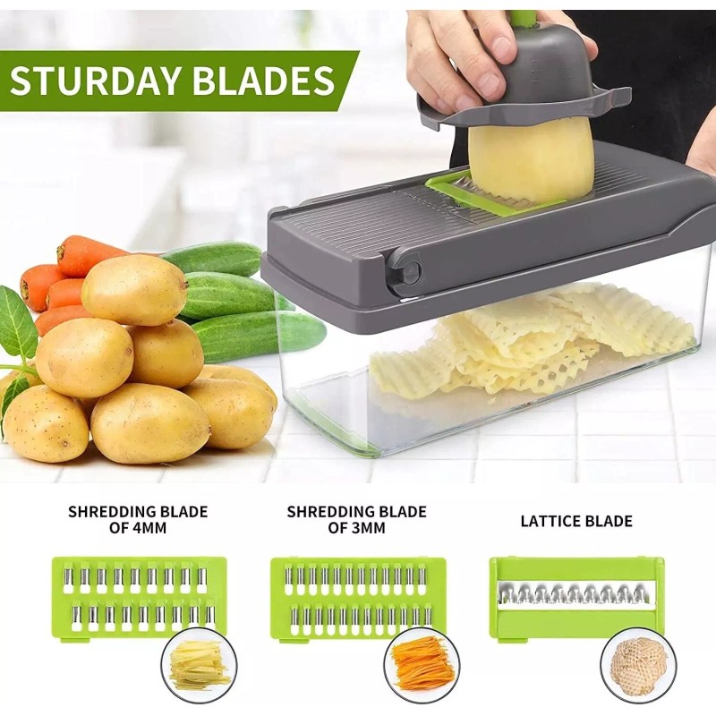 Kitchen 15 In 1 Fruit Vegetable Slicer Cutter Food Onion