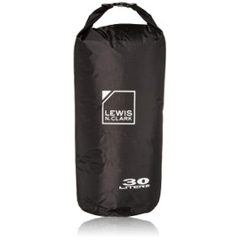 Lewis N. Clark Lightweight Waterproof Dry Bag for Women + Men Leakproof Lining, Rolltop Closure, Black, 30L