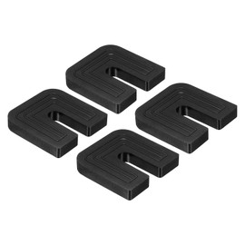 PATIKIL Rubber Buffers, Pack of 4 U-shaped Anti-Vibration Pads, 1.97 x 1.97 x 0.31 inches, Shock Absorbing Mats for Mini Split Air Conditioning, Condenser, Air Compressor, Generator, Machines, Black
